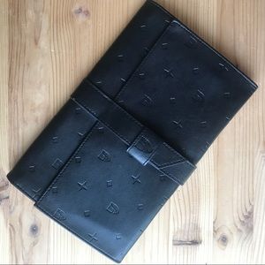 Vintage clutch black leather